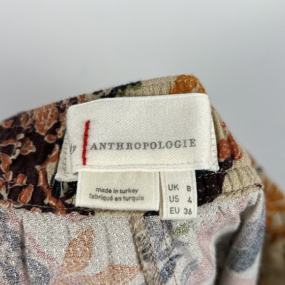 By ANTHROPOLOGIE Smocked Balloon Leg Floral Bird Pants Size 4 - Picture 10 of 15